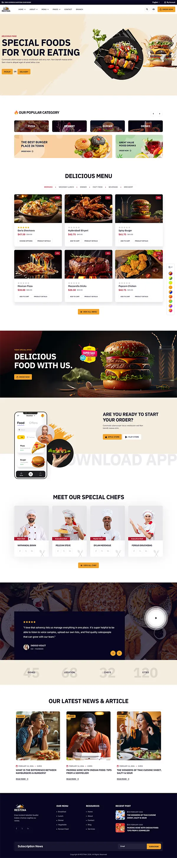 Restina - Joomla 6 Food & Restaurant Template